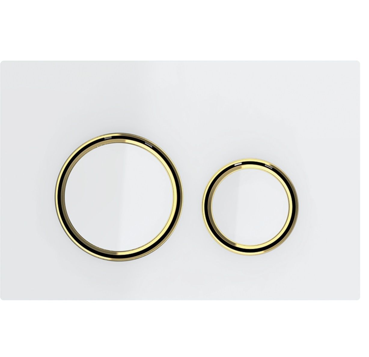 Geberit Sigma50 round flush plate / White glass - Brass