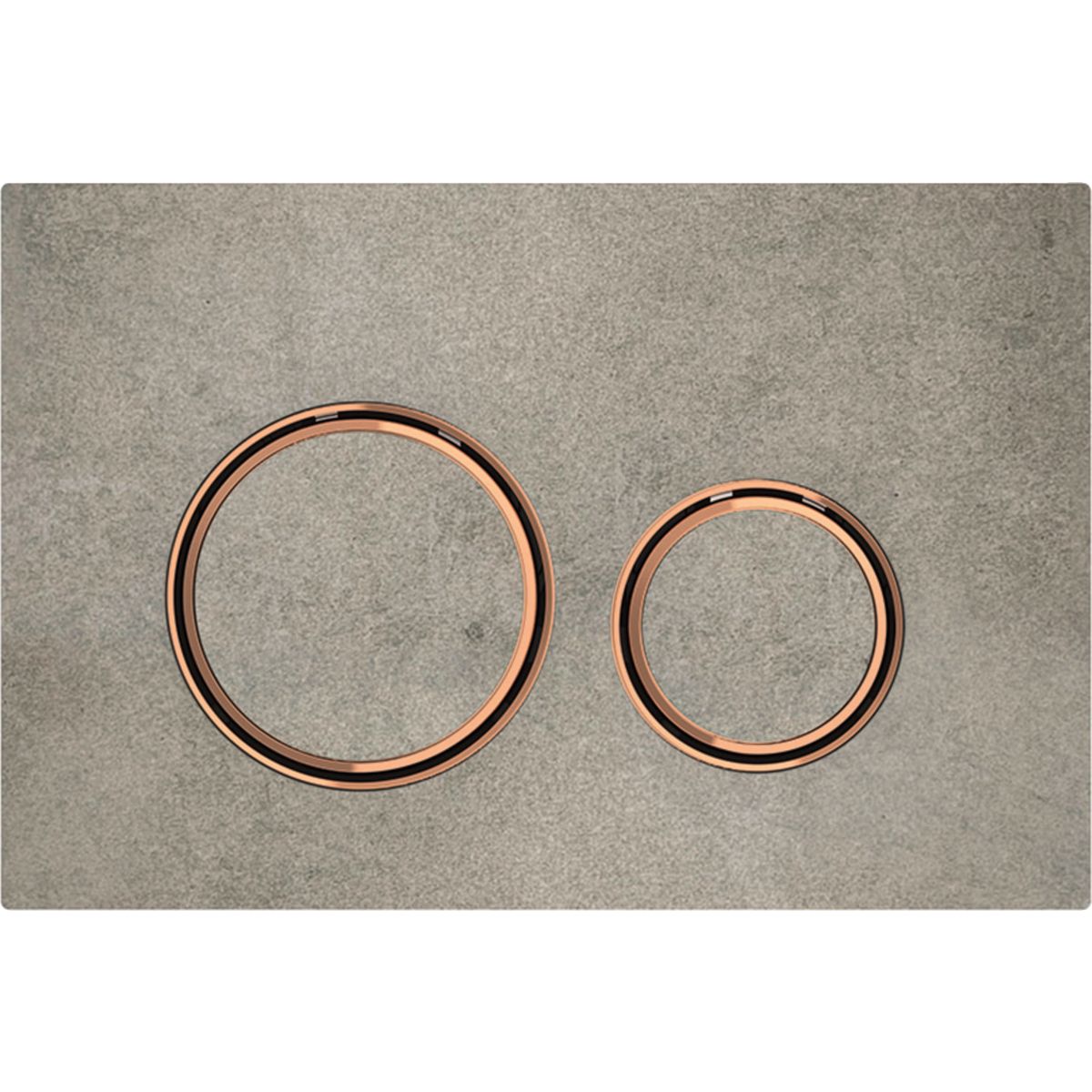 Geberit Sigma50 round flush plate / Concrete and red gold finish