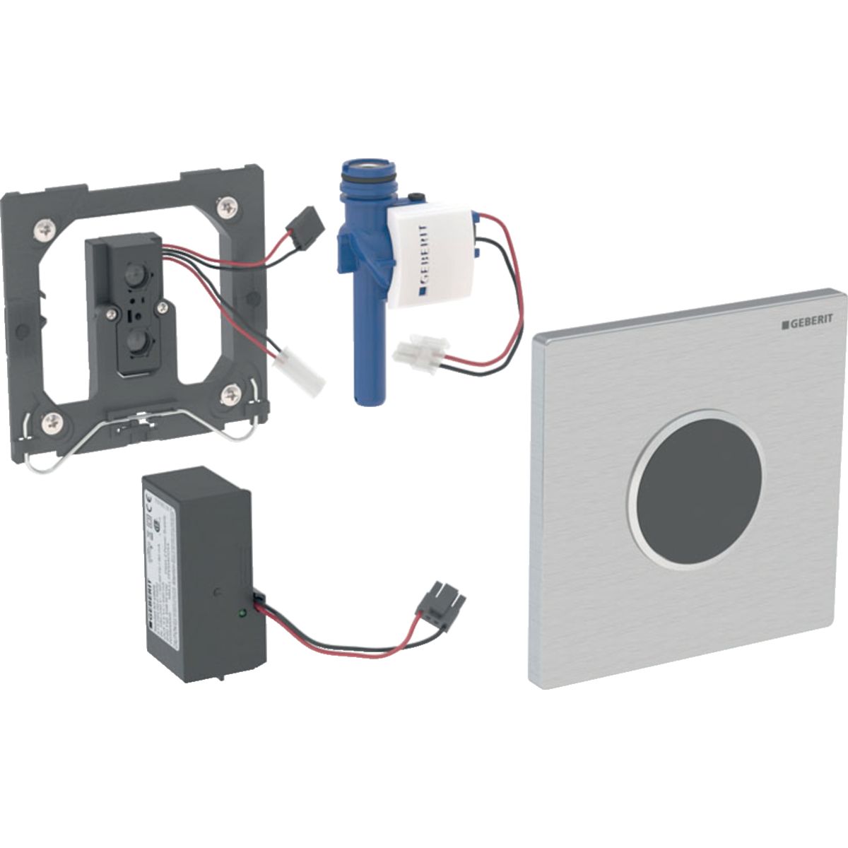 Plaque de déclenchement d’urinoir Geberit à déclenchement électronique, alimentation par pile, plaque de fermeture type 10