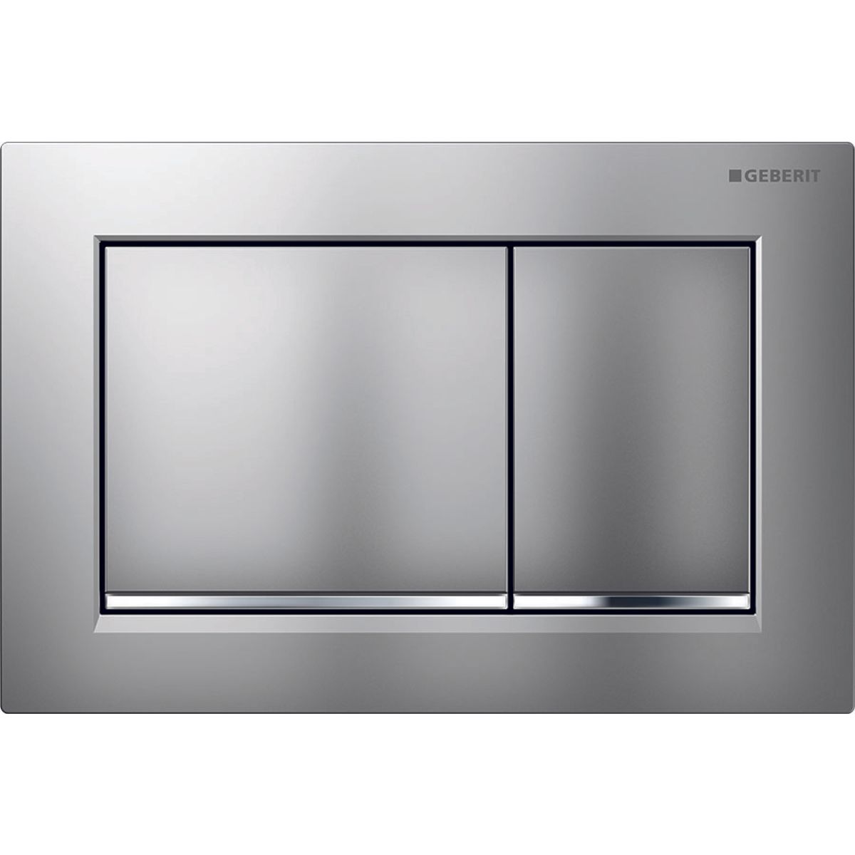 Geberit Omega20 square flush plate for dual flush / matte chrome lacquer - design strips: matte chrome