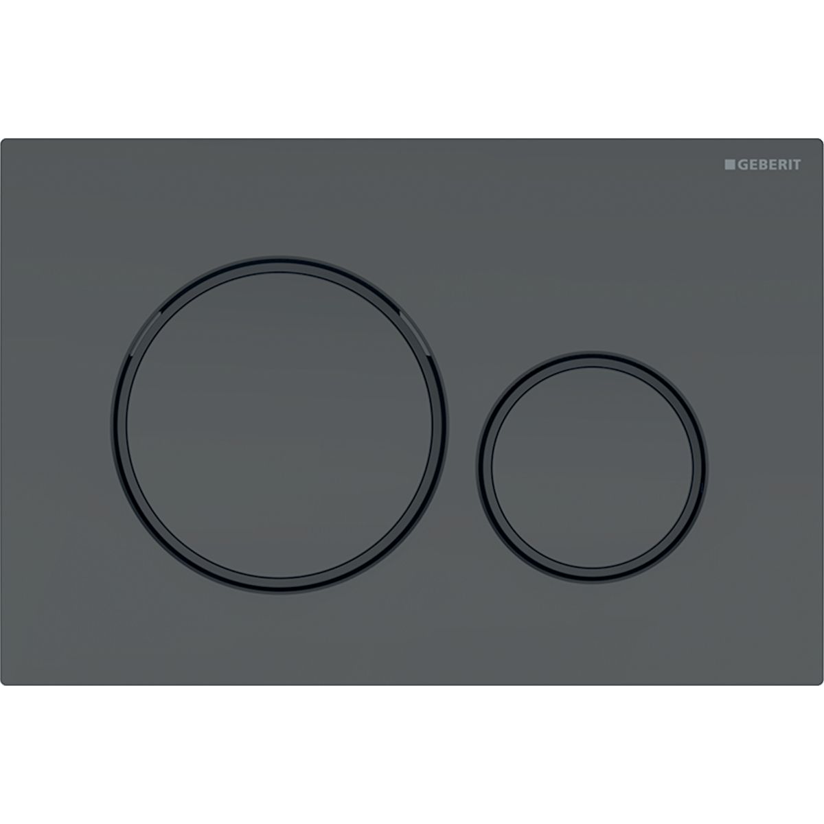 Geberit Sigma20 Flush Plate / Matte Black – Design Rings: Black