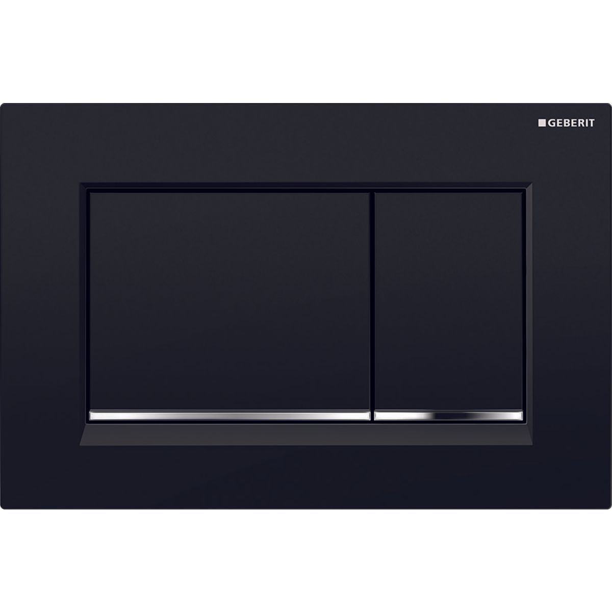 Geberit Sigma20 Square Flush Plate / Black - Design Strips: Chrome Glossy
