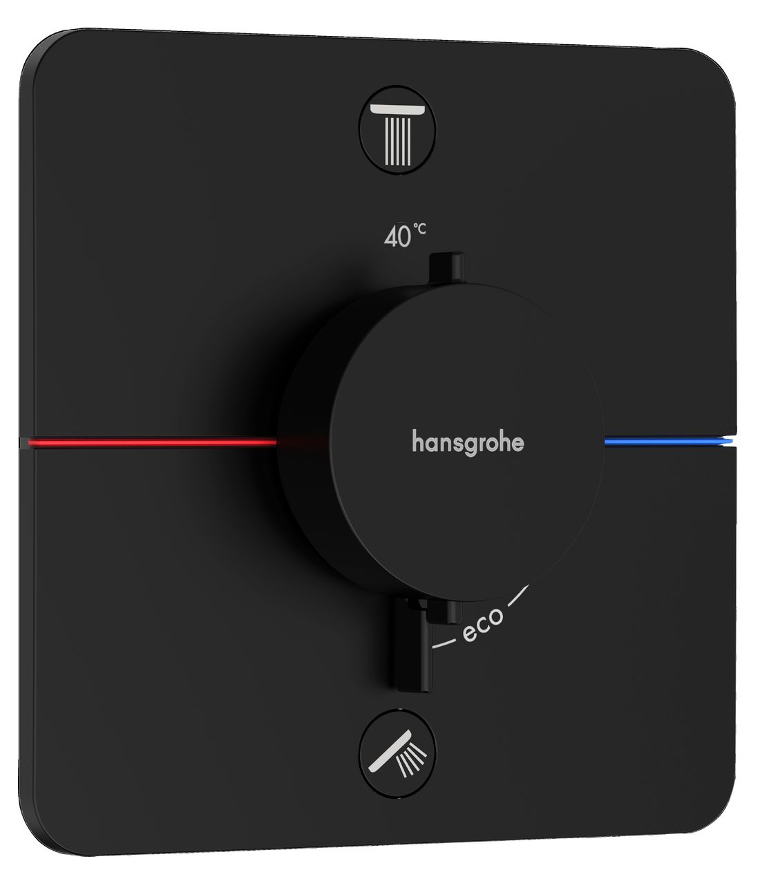 Set de finition pour mitigeur thermostatique encastré Hansgrohe ShowerSelect Comfort Q en noir mat