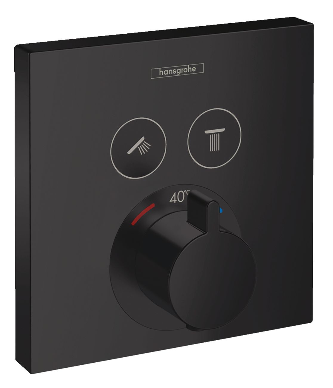 Set de finition pour mitigeur thermostatique encastré Hansgrohe ShowerSelect en noir mat
