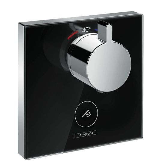 Set de finition pour mitigeur thermostatique encastré haut débit Hansgrohe ShowerSelect Glass