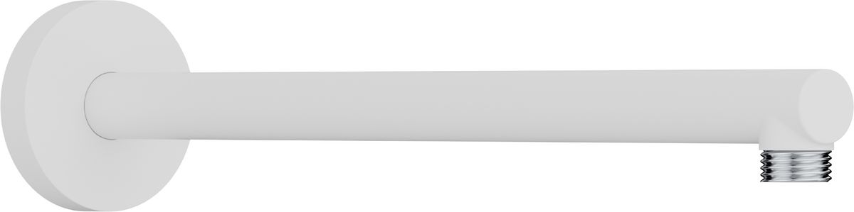 Bras de douche mural Hansgrohe S 390 mm avec rosace ronde en blanc mat
