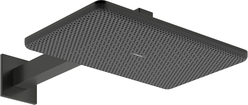 Douche de tête Hansgrohe Raindance Alive Q 340 2 jets avec bras de douche en noir chromé brossé