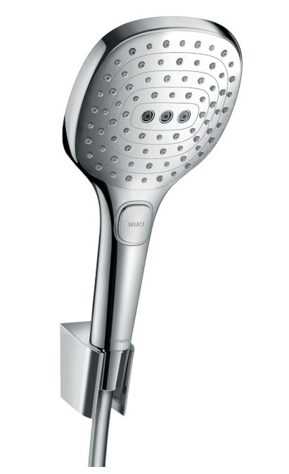 Support mural Hansgrohe avec douchette à main Raindance Select E 3 jets et flexible Isiflex