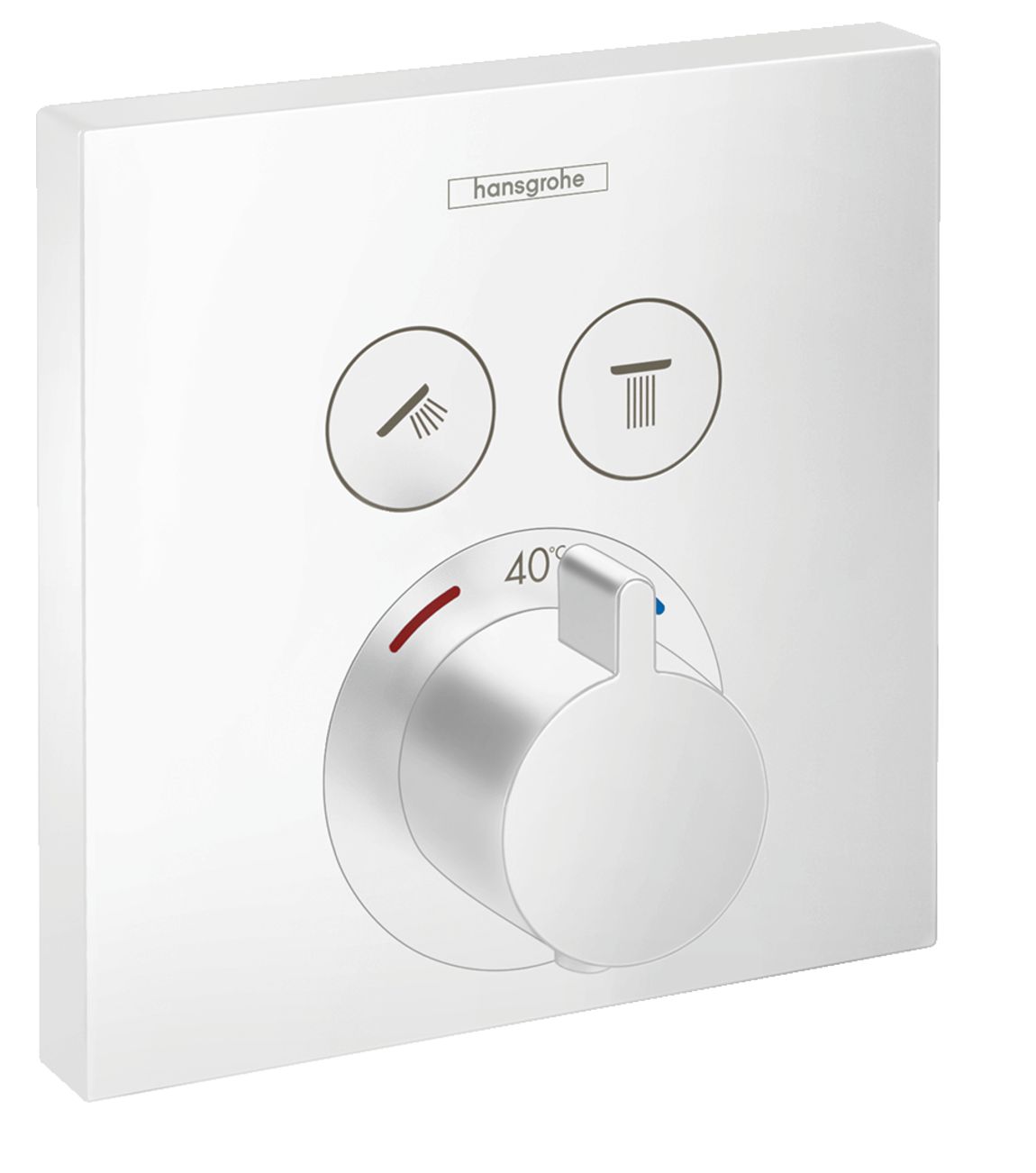 Set de finition pour mitigeur thermostatique encastré Hansgrohe ShowerSelect en blanc mat