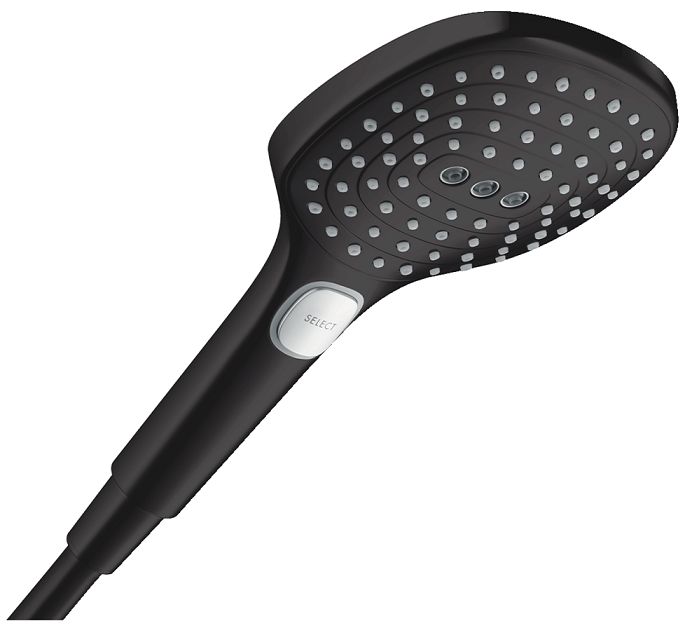 Douchette à main Hansgrohe Raindance Select E 120 3 jets en noir mat