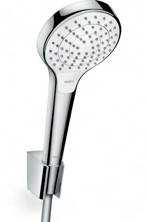 Support mural Hansgrohe avec douchette à main Croma Select S et flexible Isiflex 1,60 m
