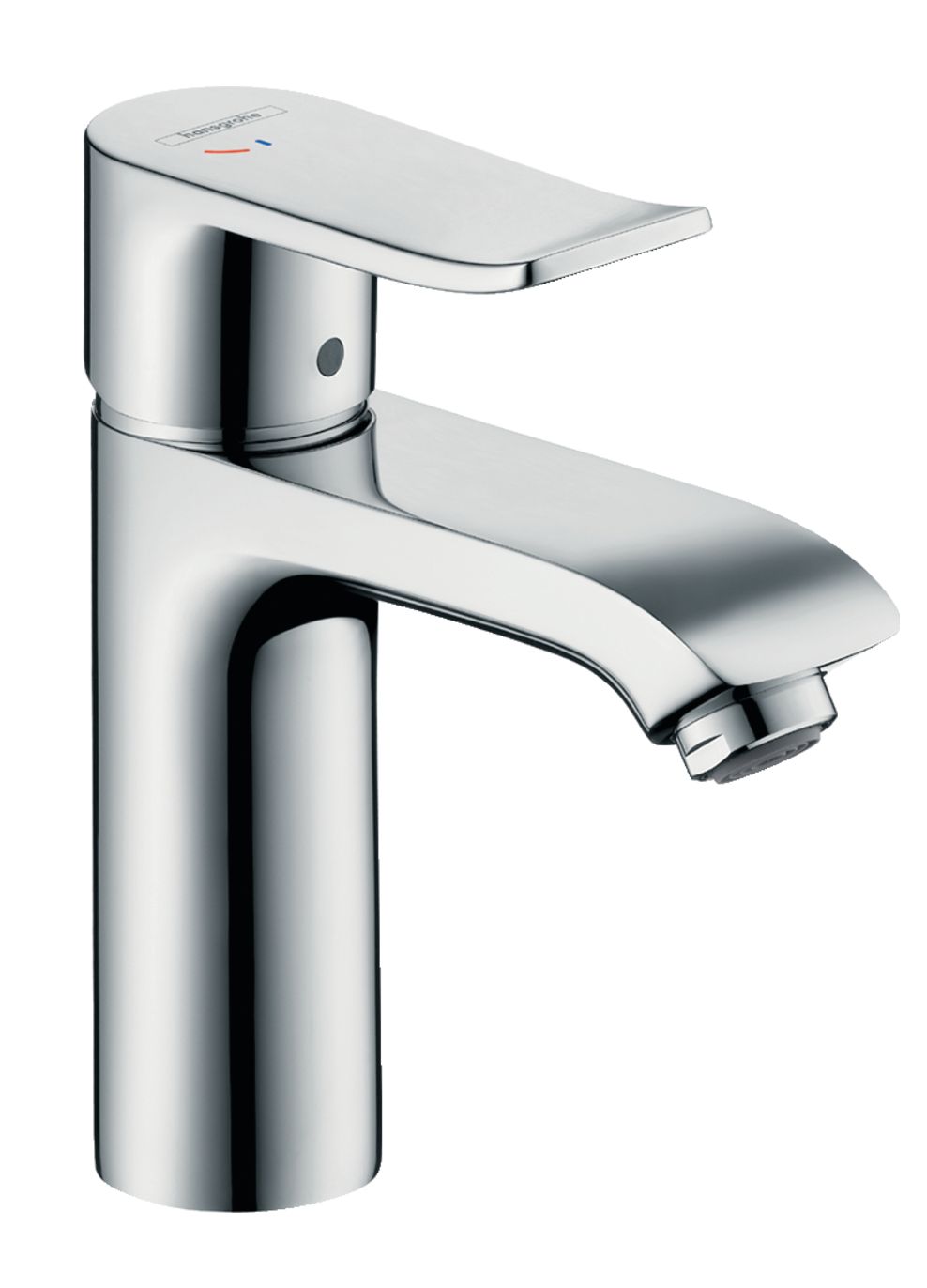 Mitigeur de lavabo Hangrohe Metris 110  CoolStart en laiton chromé avec tirette et vidage