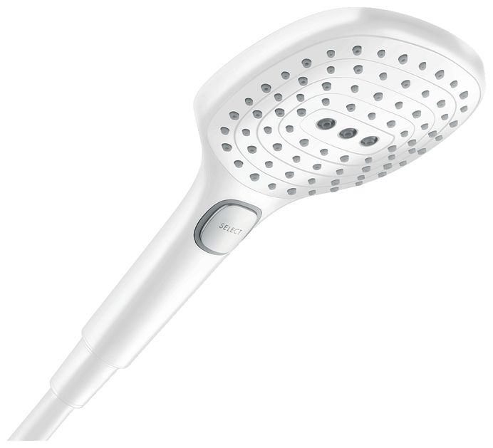Douchette à main Hansgrohe Raindance Select E 120 3 jets en blanc mat