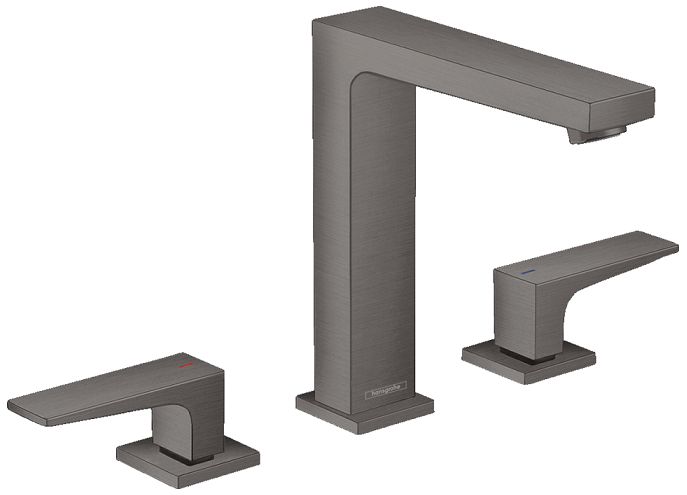 Hansgrohe Metropol 160 3-Hole Basin Mixer in Brushed Black Chrome with Push-Open Waste Set