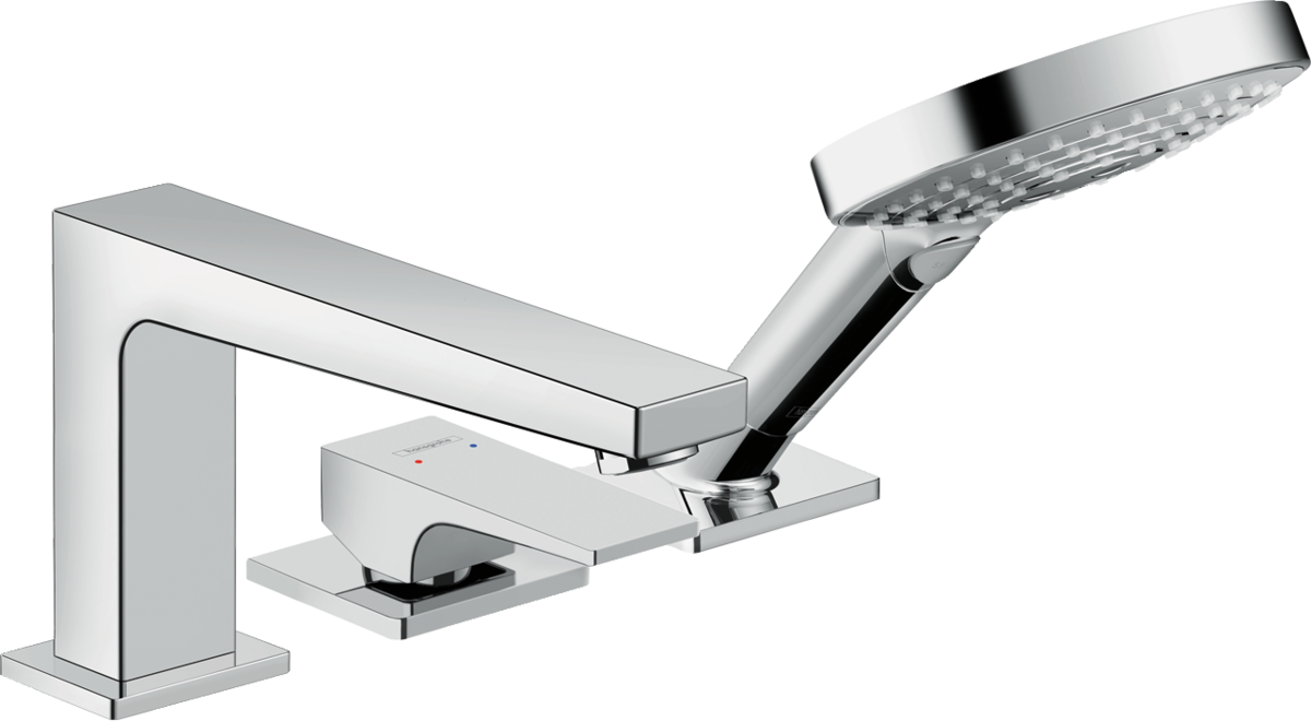 Hansgrohe Metropol 3-Hole Mixer for Bathtub Rim Installation