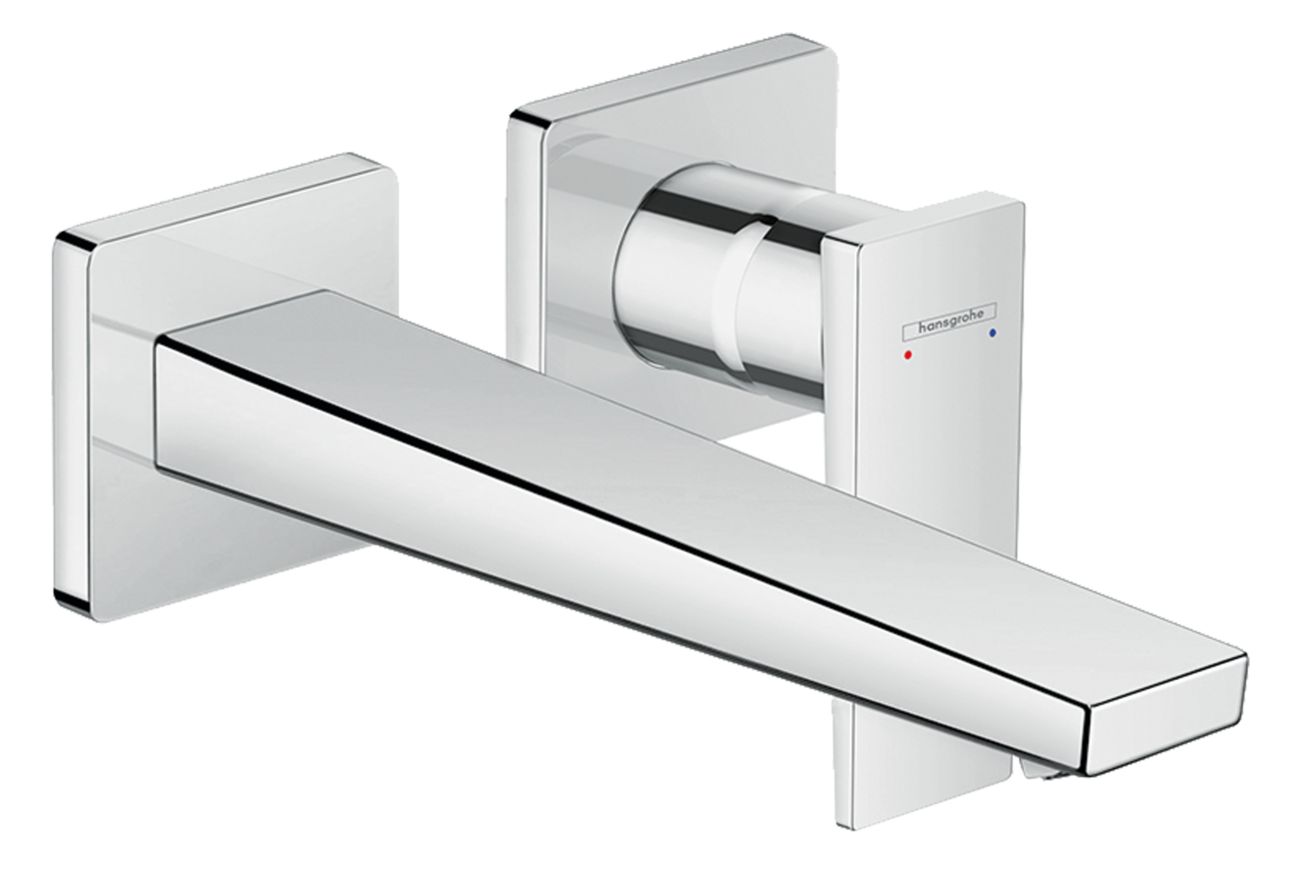 Hansgrohe Metropol 225 mm Wall-Mounted Basin Mixer in Chrome-Plated Brass