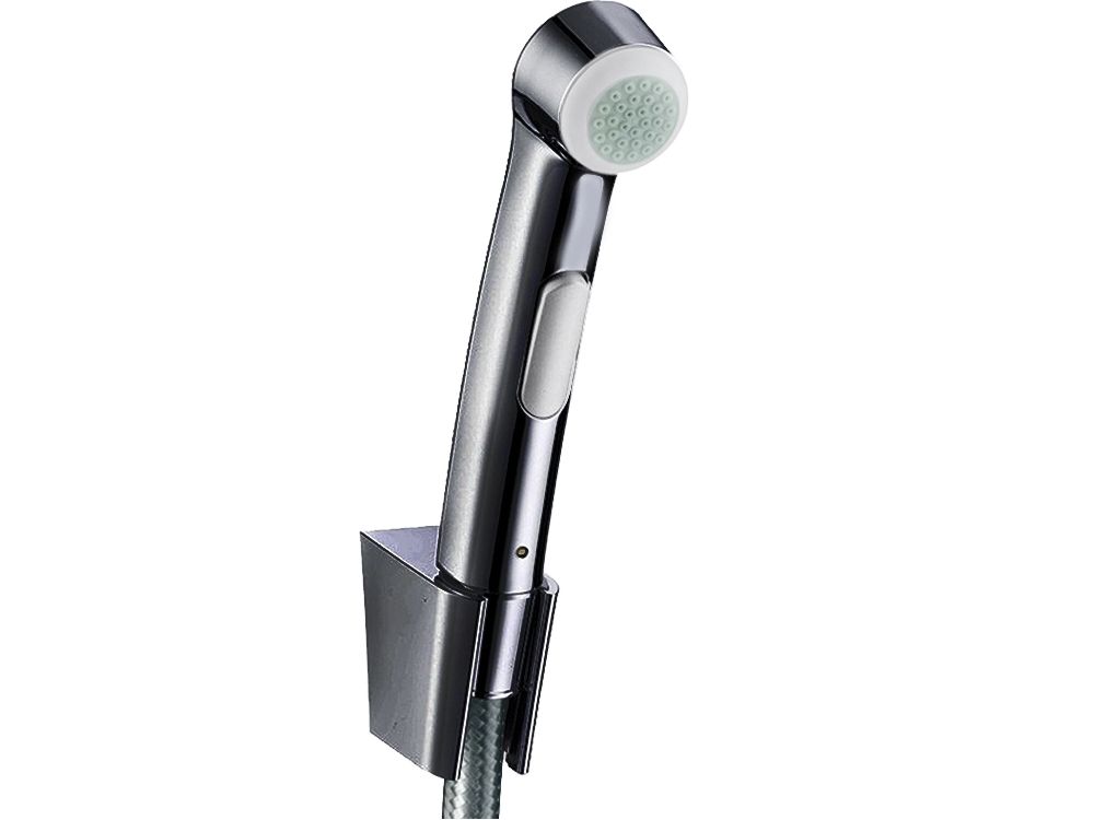 Douchette WC Hansgrohe pour toilette intime bidette en noir chromé poli
