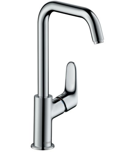 Hansgrohe Focus 240 High Spout Chrome Brass Basin Mixer with Pull Rod and Waste