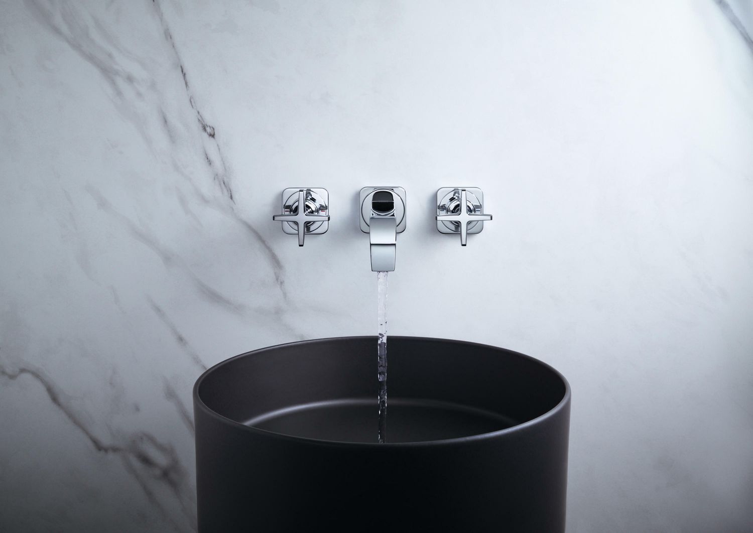 Mélangeur de lavabo 3 trous encastré AXOR Citterio E 220 mm en laiton chromé