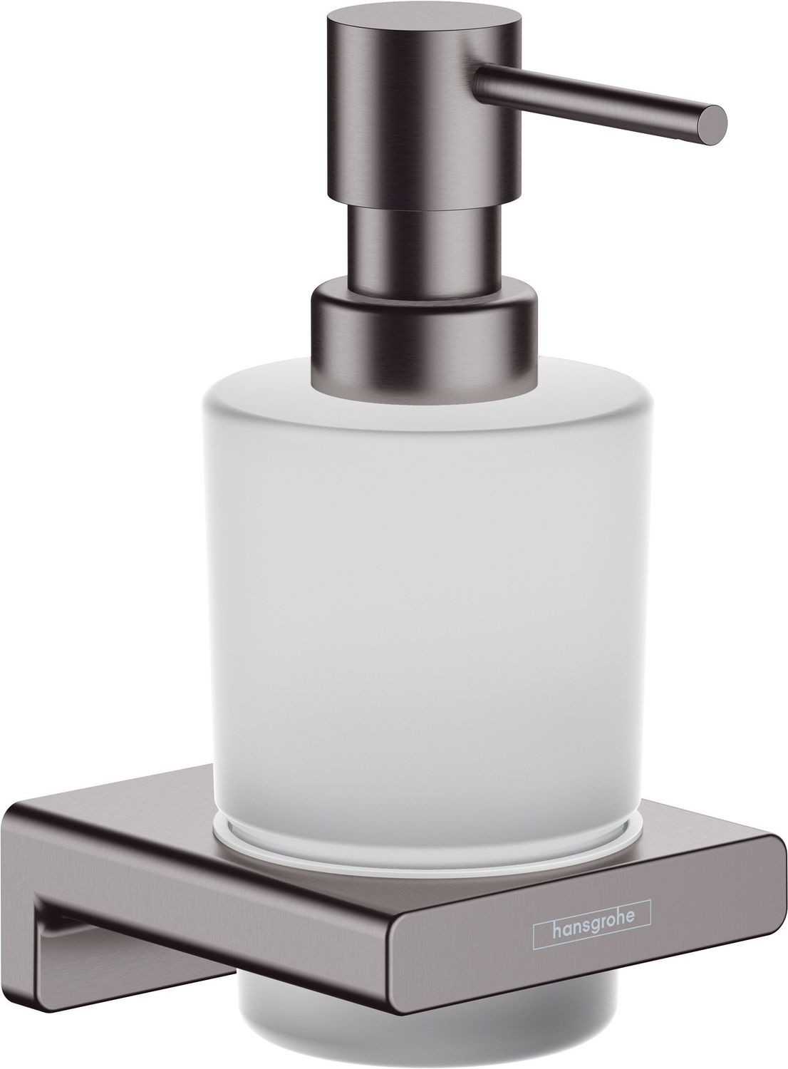Distributeur de savon liquide Hansgrohe AddStoris en noir chromé brossé