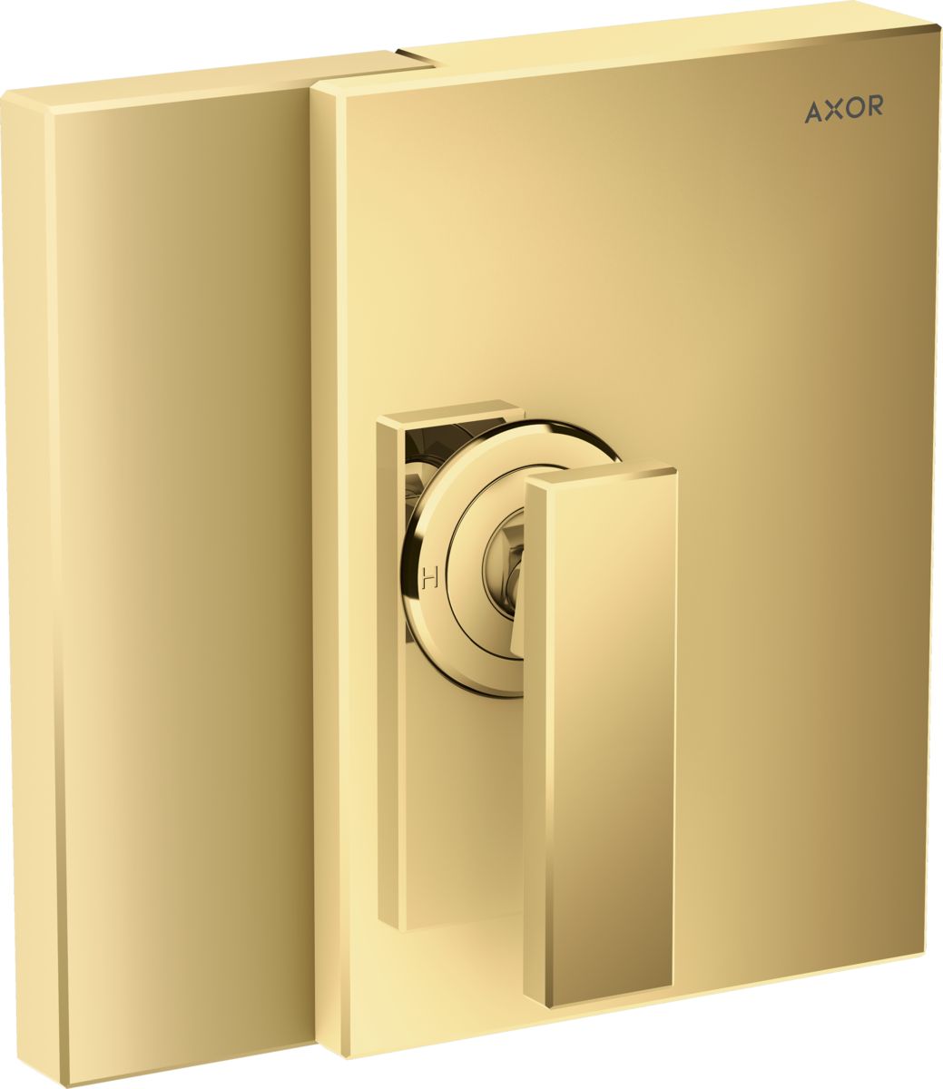 Set de finition pour mitigeur de douche encastré AXOR Edge en doré poli