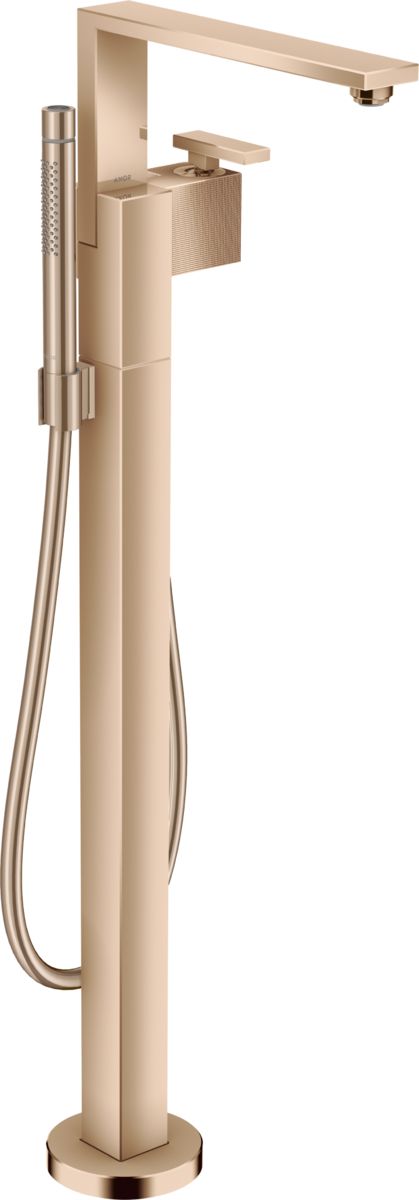 Mitigeur de bain / douche AXOR Edge coupe diamant pour montage au sol en or rouge poli