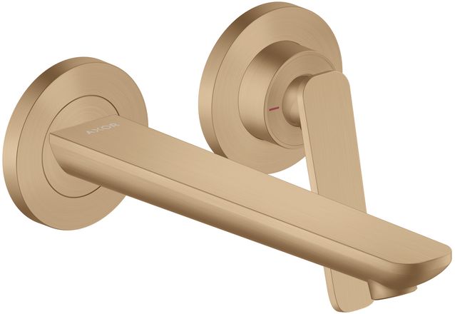 Mitigeur de lavabo encastré AXOR Citterio C 195 mm, avec poignée manette et bonde à écoulement libre en bronze brossé
