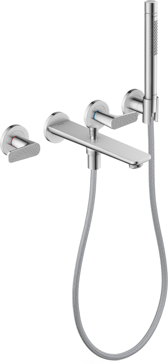 Mélangeur encastré de bain / douche 3 trous Axor Citterio C avec manettes coupe cubique
