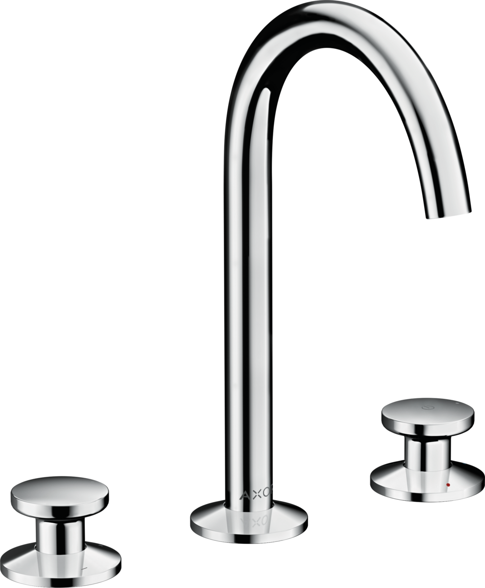 Mélangeur de lavabo 3 trous Axor One 170 surélevé avec bonde push-open