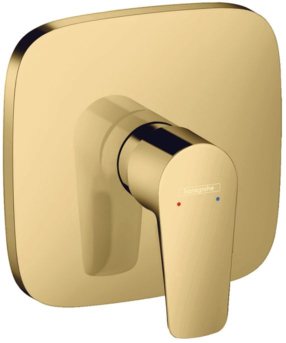 Set de finition pour mitigeur de douche encastré Hansgrohe Talis E en doré poli