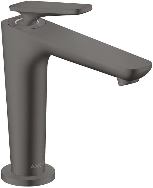 Mitigeur de lavabo AXOR Citterio C 125 CoolStart avecpoignée manette et bonde à écoulement libre en noir chromé brossé