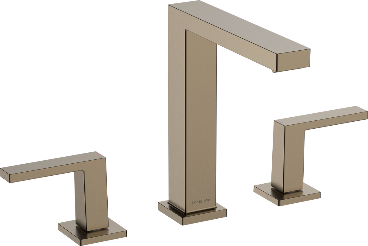 Mélangeur de lavabo 3 trous Hansgrohe Tecturis E 150 avec bonde Push-Open en bronze brossé