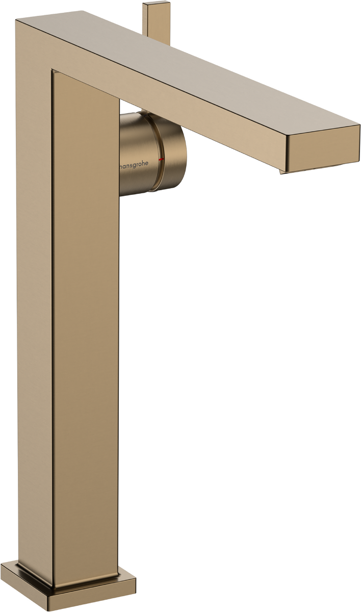 Mitigeur de lavabo Hangrohe Tecturis E Fine 240 CoolStart EcoSmart+ avec bonde Push-Open en bronze brossé