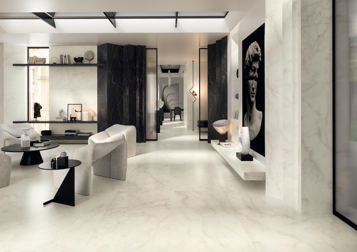 Marvel Shine Calacatta Delicato Polished Porcelain Stoneware 120 x 278 cm - Atlas Concorde