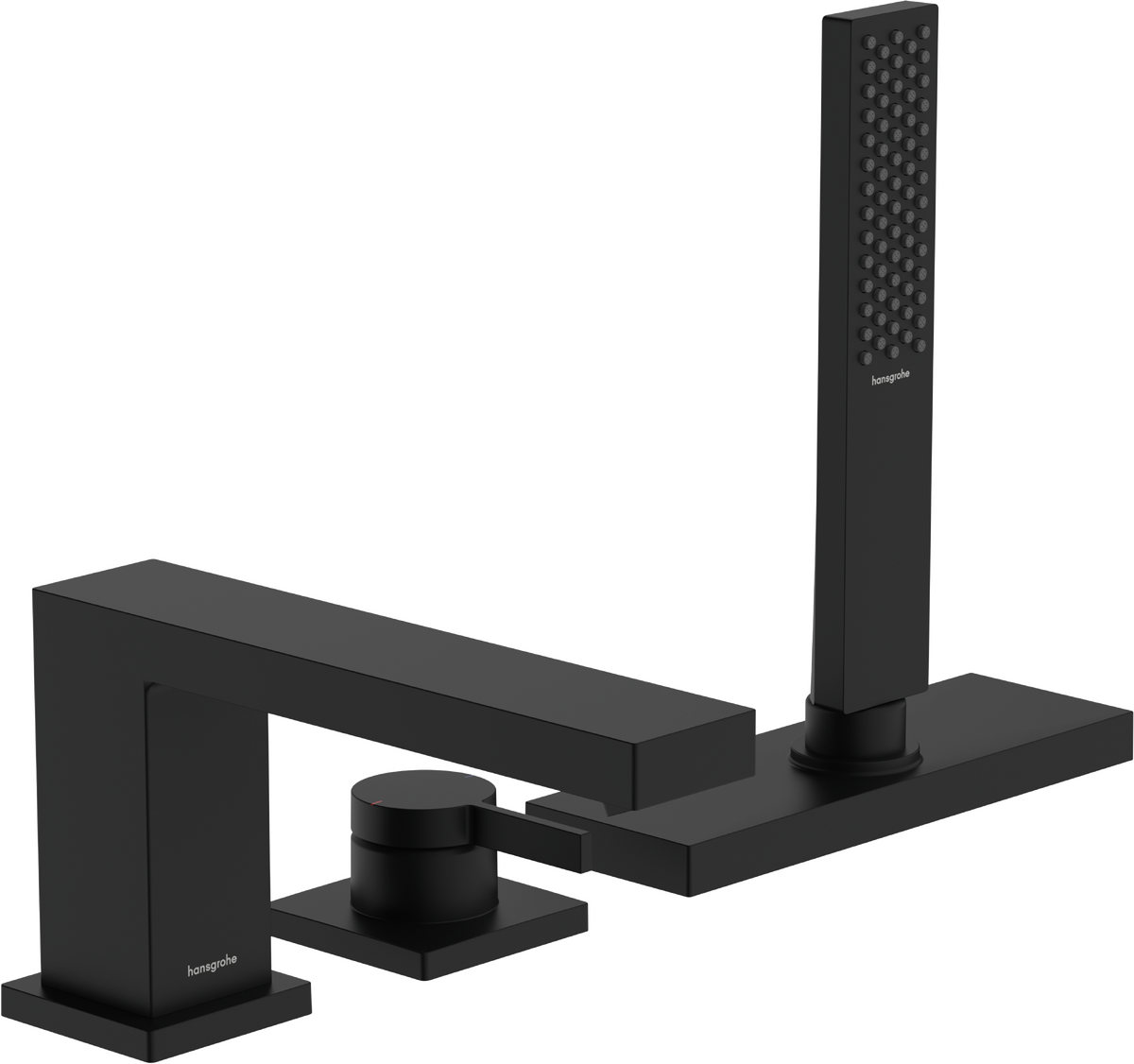 Mélangeur 3 trous pour montage sur bord de baignoire Hansgrohe Tecturis E avec sBoxn en noir mat