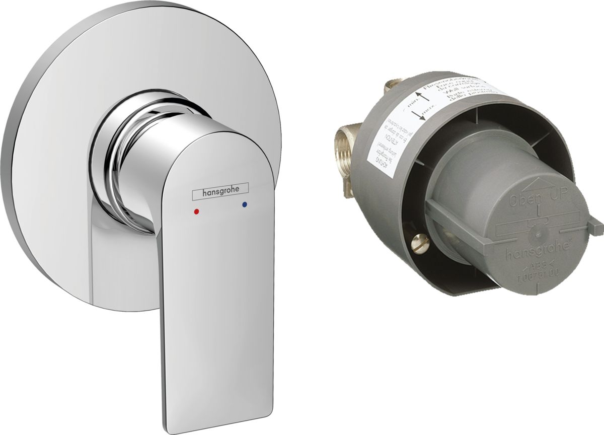 Set de finition pour mitigeur de douche encastré Hansgrohe Rebris E avec corps d&#39;encastrement