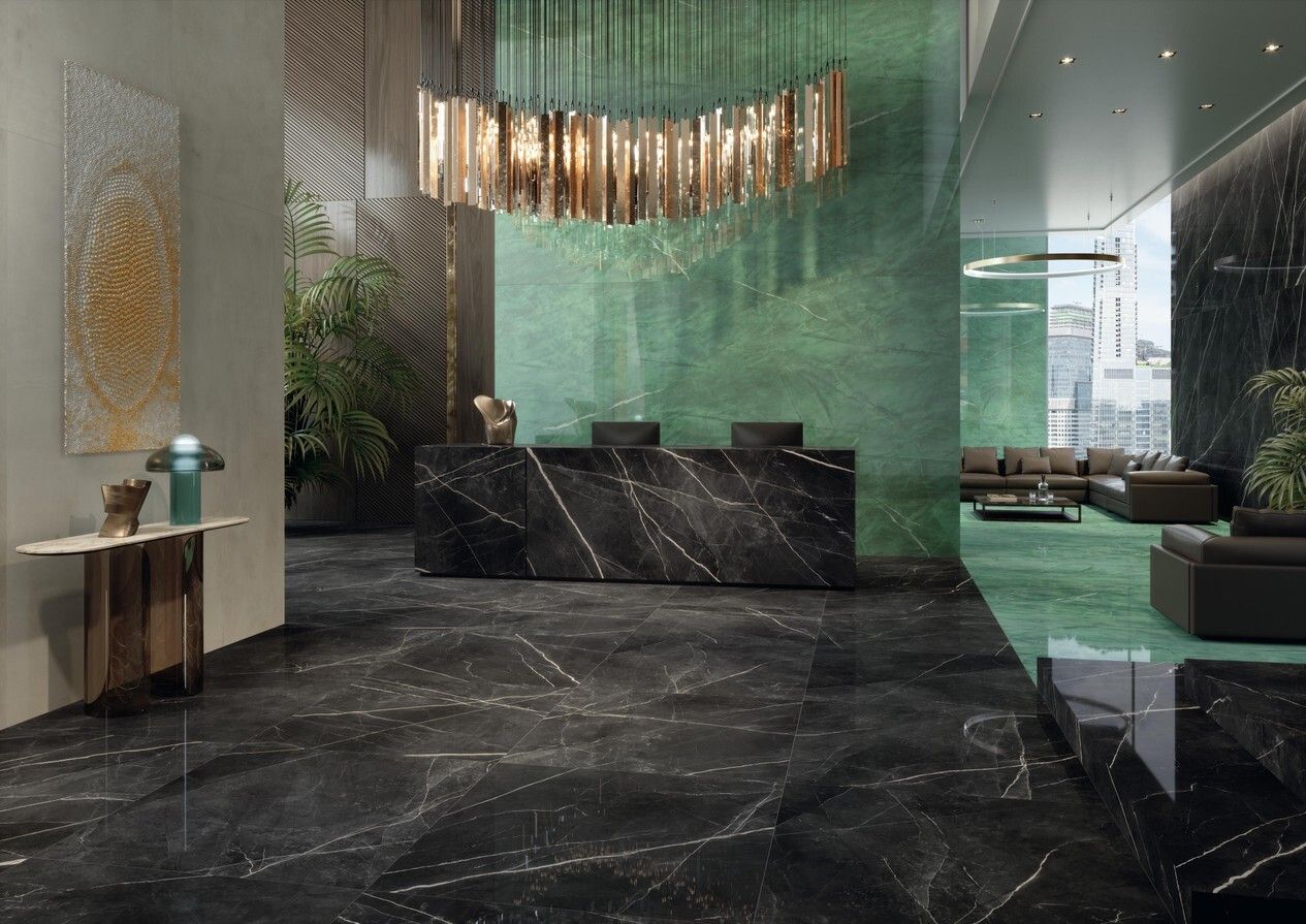 Marvel Gala Exotic Green Glossy Porcelain Stoneware 120 x 278 cm - Atlas Concorde