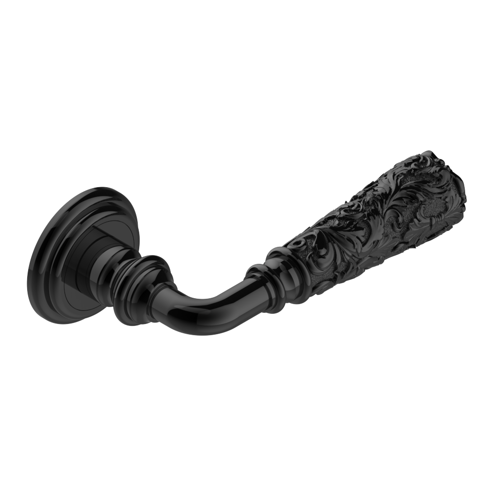 Paire de poignées de porte PVD bronze browncontour Louis XV​ THG Paris ​- Collection &quot;London&quot;