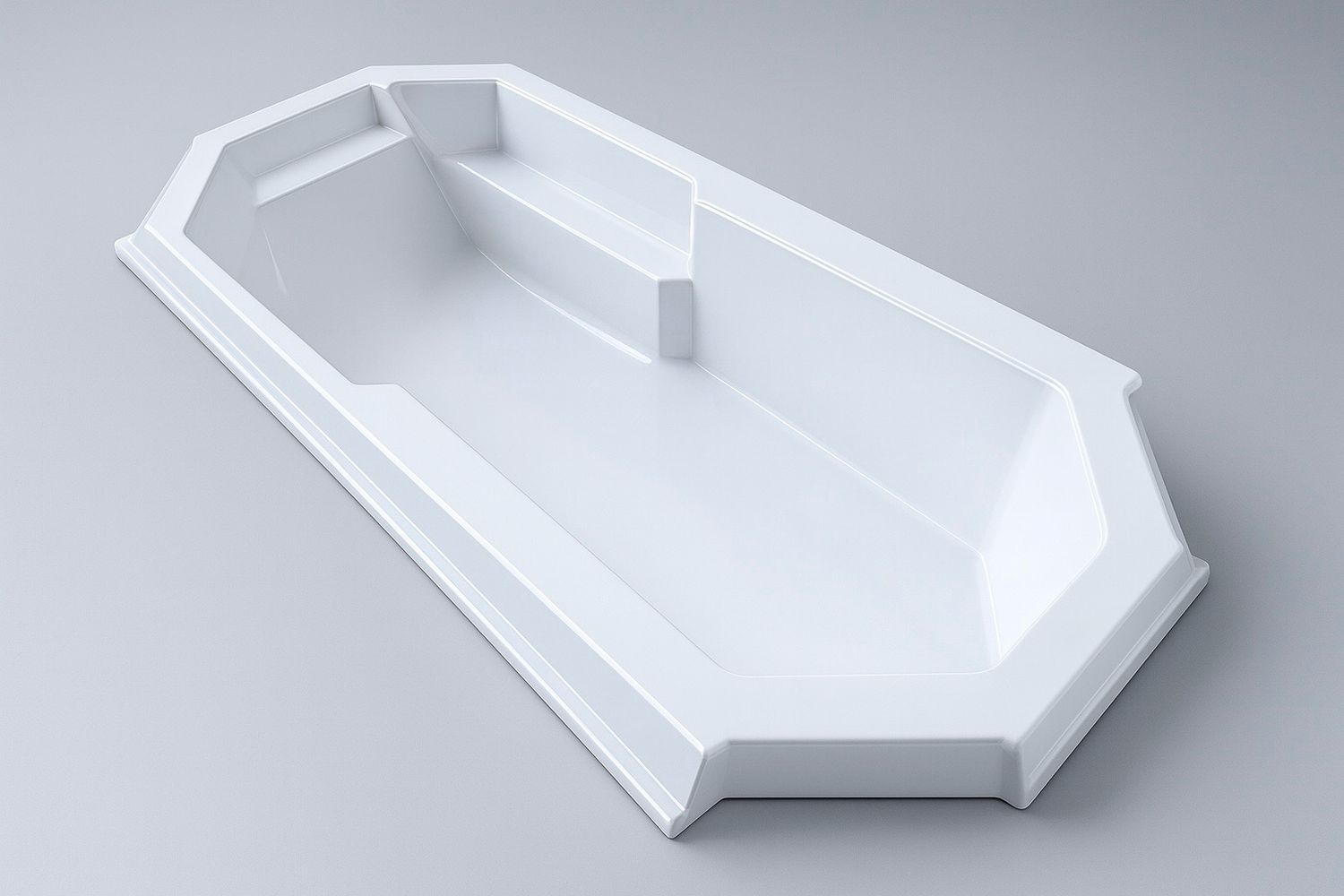 Bathtub Pasha 180 x 80 cm with integrated headrest