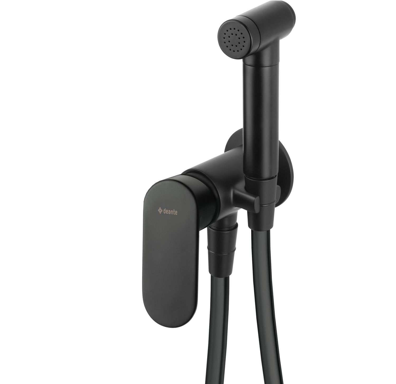 Hygienic WC Set with Built-in Mixer Deante Alpinia in Matte Black with 80 cm Hose