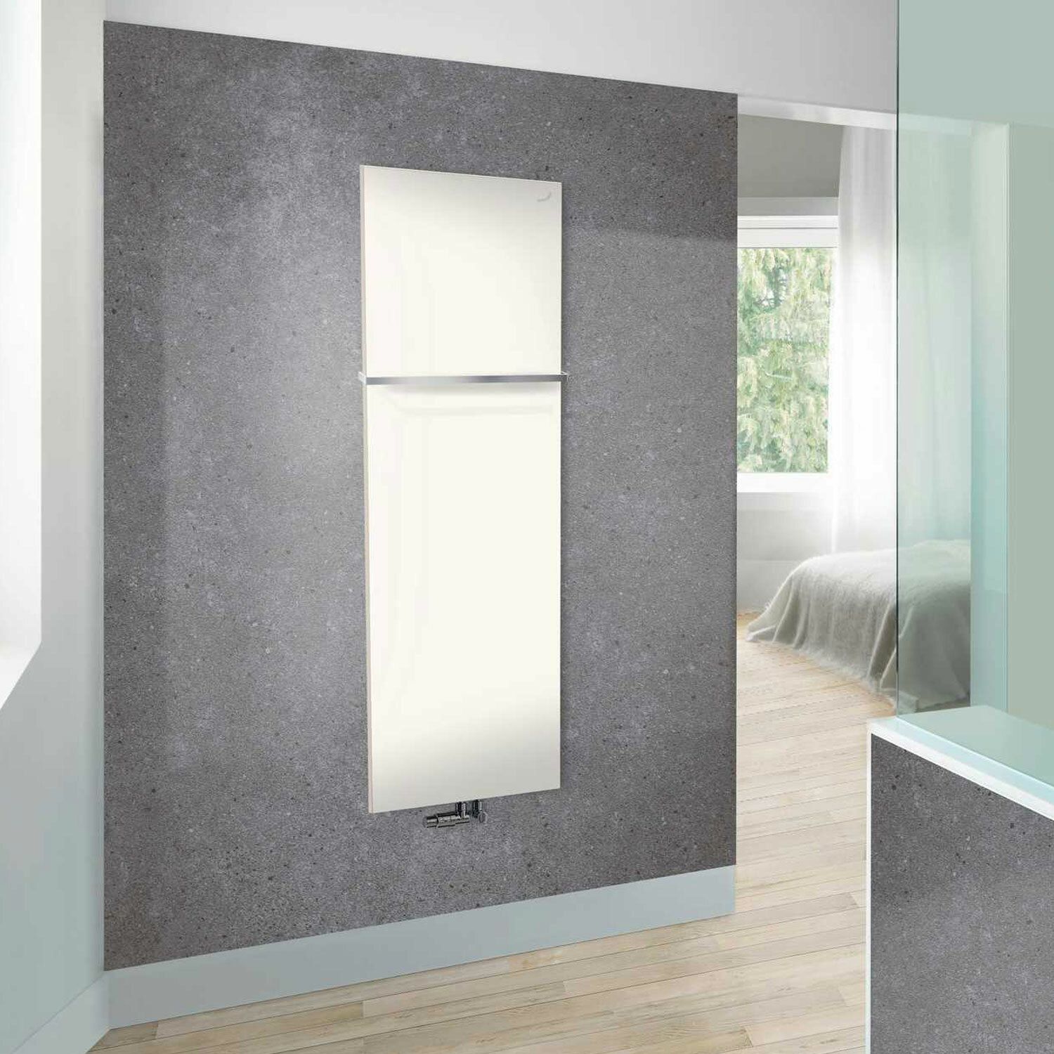 Radiateur sèche-serviettes Zehnder (Acova) Fina Lean Bar 150 x 60 cm - Blanc