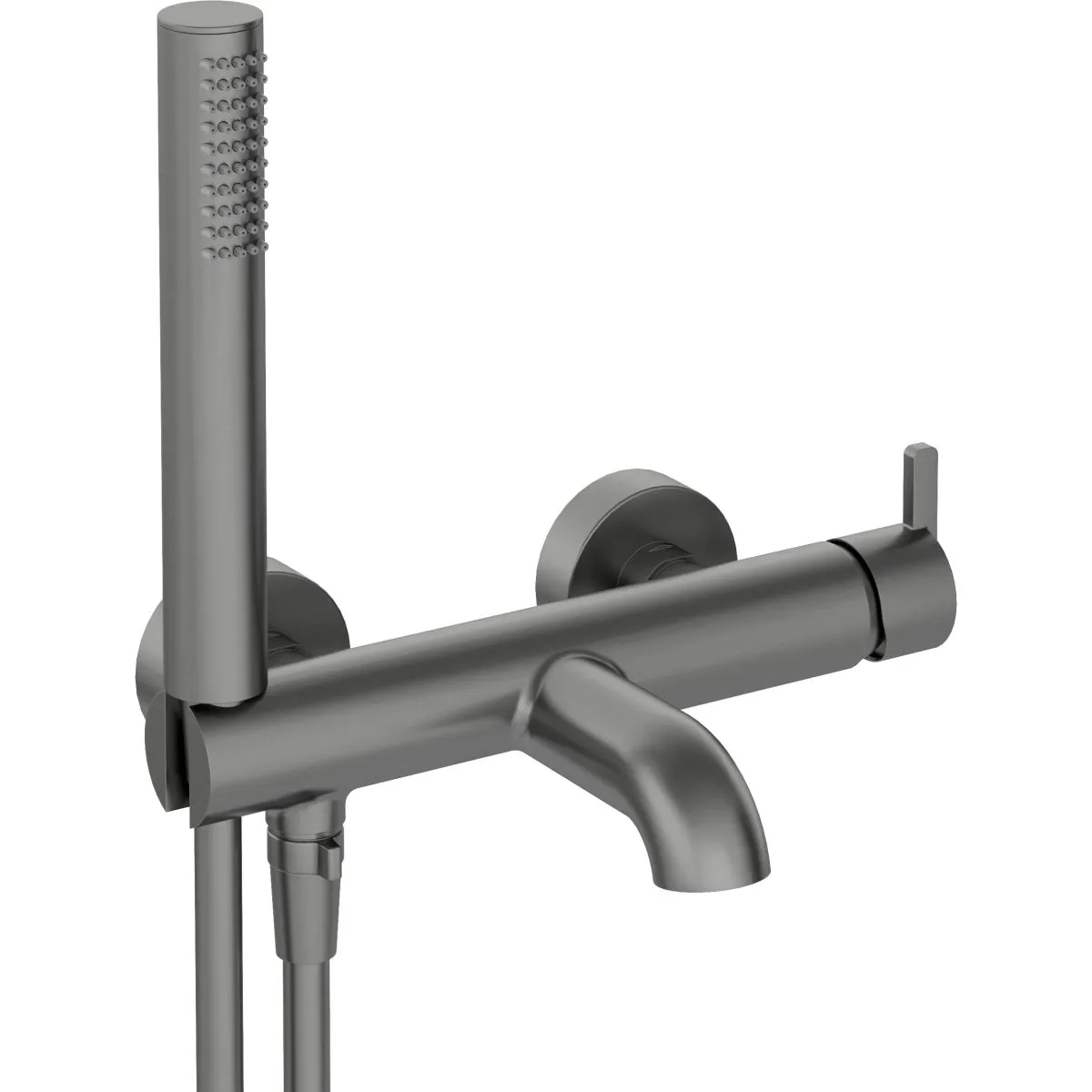 Mitigeur de bain / douche Deante Silia avec flexible et douchette à main en titane