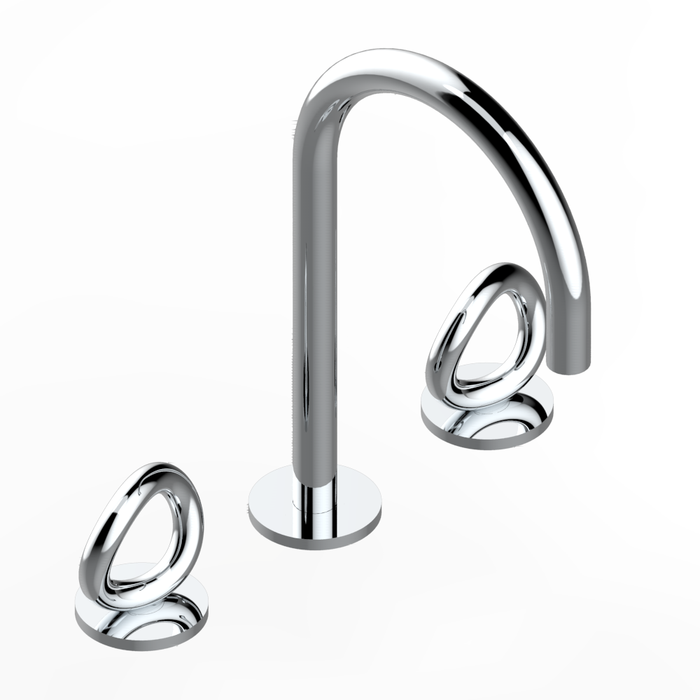 Mélangeur de lavabo 3 trous THG avec vidage - Collection &quot;O&quot;