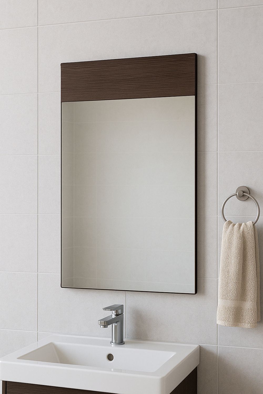 Miroir de salle de bains Aden 60 cm x 34 cm - Bois Hydrofuge