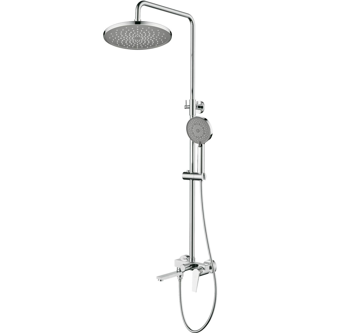 Colonne de douche Showerpipe Neo Ivo 225 avec mitigeur de douche et bec verseur en chromé