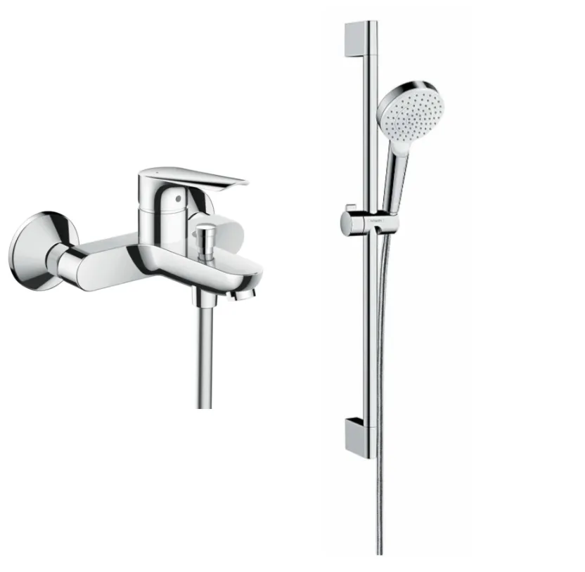 Bath Faucet Set: Logis E Mixer + Hansgrohe Shower Bar