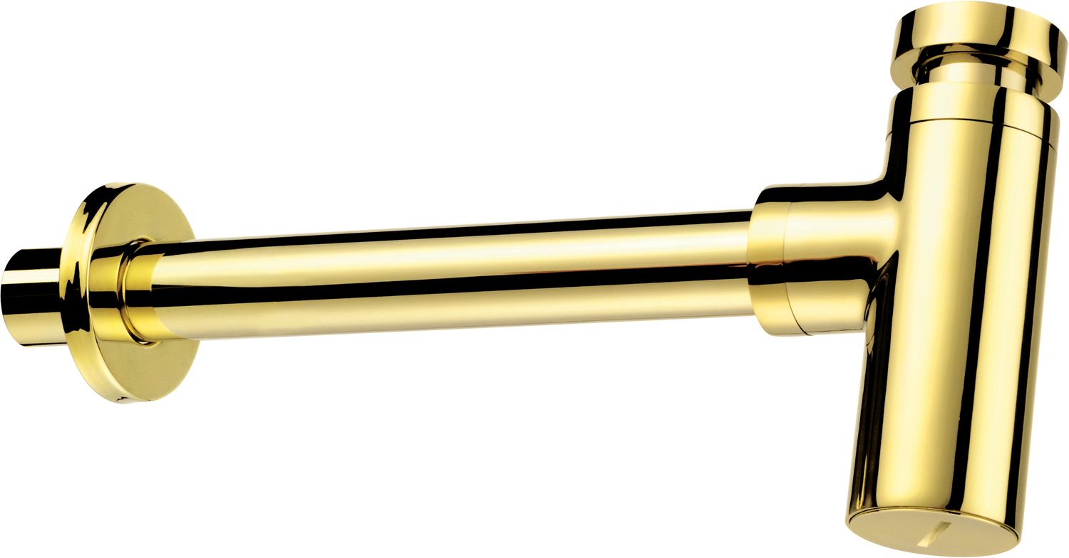 Polished Gold PVD Round Sink Trap by Deante