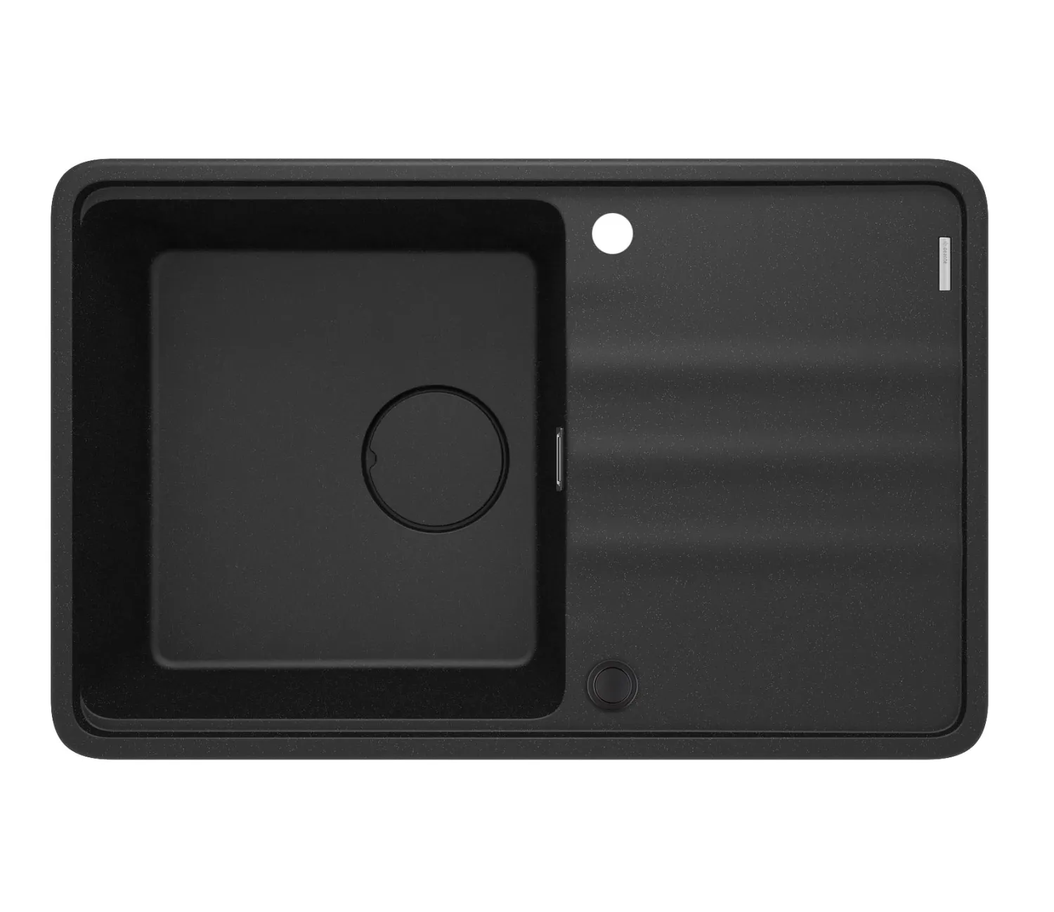 Deante Momi Single Bowl Built-in Kitchen Sink with Drainer Granite 78 x 50 cm in Metallic Graphite with Automatic Drainage