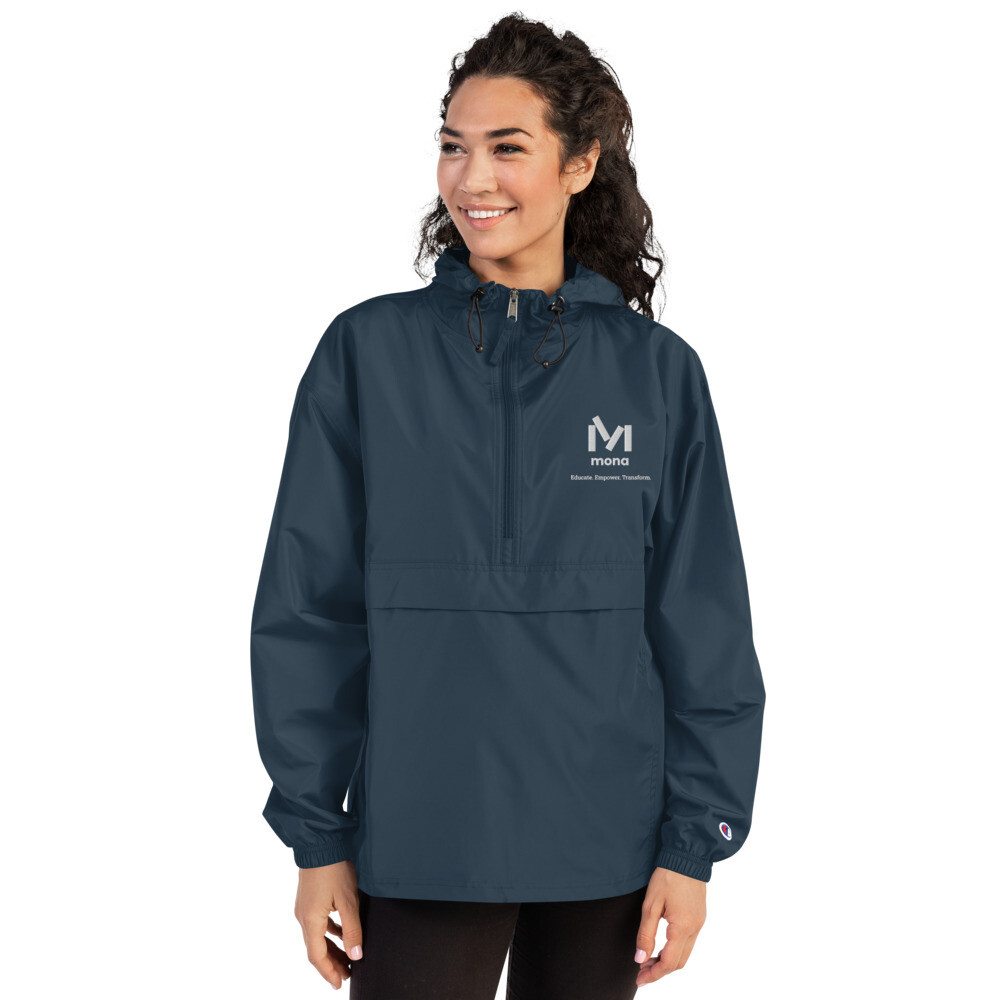 Mona Embroidered Champion Packable Jacket, Size: S, Color: Navy