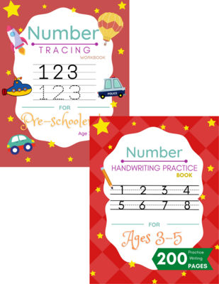 Number Tracing Workbook and Number Handwriting Practice Book Bundle Deal